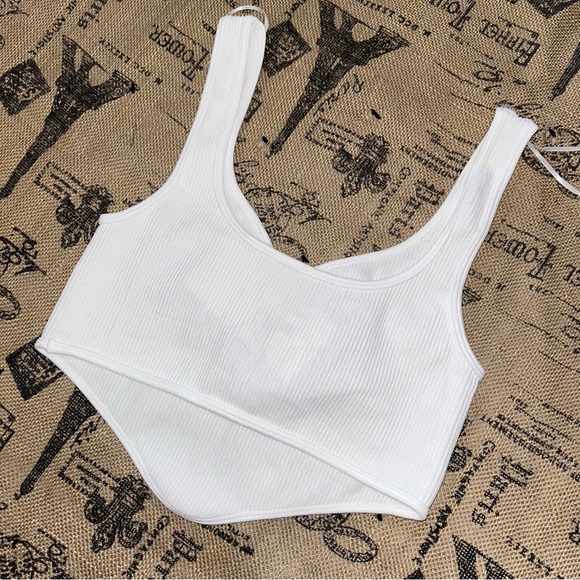 Zara NWT! White Seamless Corset Top Size M-L - Picture 11 of 13